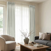 Arden Satin Blackout Curtain, light grey, 100% blackout custom window treatment with pleats.
