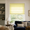 Light filtering linen Roman blind in soft yellow for window treatments
