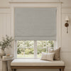 Alder linen look blackout Roman blind in light gray with no-drill Inside Recess (Recess Fitting)