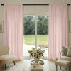 Oak Cotton Linen Semi-Blackout curtains in soft pink.